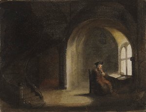Mężczyzna siedzący przy oknie autorstwa Alfred Jacob Miller