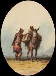 Root Diggers, ok. 1837 (akwarela i gwasz na papierze) autorstwa Alfred Jacob Miller