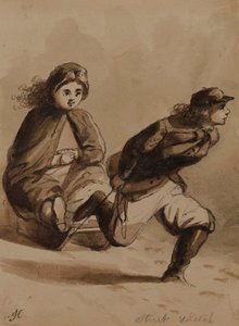 Szkic uliczny. Chłopiec-rycerz autorstwa Alfred Jacob Miller
