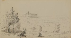 Widok na Mount de Sales autorstwa Alfred Jacob Miller