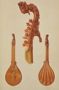 Cyterna wykonana przez Antonio Stradivariusa (ok. 1644-1737) 1700, z „Instrumenty muzyczne” (kolorowa lito)