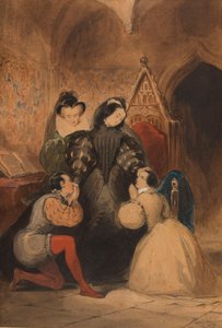 Mary Stuart błogosławi Rolanda Groeme i Catherine Seyton. Według Opata Waltera Scotta, 1830.