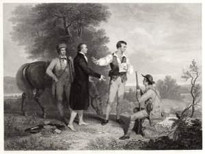 Schwytanie majora Andre, według Ashera B. Duranda, c.1846 (rycina) autorstwa Alfred Jones
