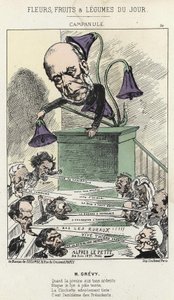 Bellflower: karykatura na Grévy - il. z 26.06.1871 Alfreda Le Petit, w „Kwiaty, owoce i warzywa dnia” autorstwa Alfred Le Petit