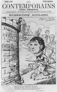 Karykatura Hubertine Auclerc 1848-1914 z czasopisma Les Contemporains, 1890 litografia kolorowa