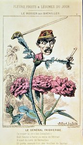 Generał Louis Faidherbe, z serialu animowanego „Kwiaty, owoce i warzywa dnia” autorstwa Alfred Le Petit