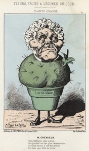 Roślina w Grasse: Karykatura o Adolphe Crémieux - ch. z 25.02.1871 w „Kwiaty, owoce i warzywa dnia” autorstwa Alfred Le Petit
