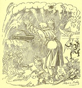 Ilustracja Alfreda Le Pete (1841-1909) w Gros-Jean et son cure autorstwa Alfred Le Petit