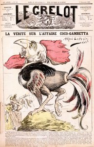 Prawda o aferze Coco (Gambetta i jej „kurczaki”) – Gambetta – autorstwa Alfreda Le Petitty, w „Le Grelot”” z 17.12.1882 r. autorstwa Alfred Le Petit