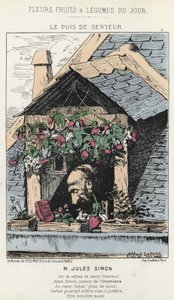 Le Peas de Fragreur: karykatura o Jules Simon (1814 - 1896) - il. od 12.01.187 w „Kwiaty, Owoce i Warzywa Dnia” autorstwa Alfred Le Petit