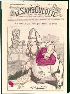 „Le Poule au Pot”, karykatura Henri Charles Ferdinand Marie Dieudonne (1820-83) hrabiego Chambord, z „Le Sans-Culotte”, 1879