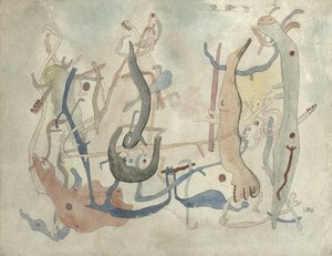 Imaginary Forms, c.1939/40 (pióro, tusz indyjski i akwarela na papierze) autorstwa Alfred Otto Wolfgang Schulze Wols