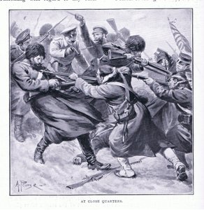 Z bliska ilustracja z Cassells History of the rosyjsko-japońskiej wojny t. 1, ok. 1900 autorstwa Alfred Pearse