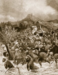Król Penda zabity w Winwaedfield, 655, ilustracja z 