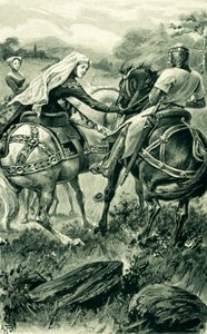 Hrabina Carrick i Robert De Bruce autorstwa Alfred Pearse