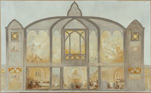 Szkic kościoła Saint-Jean de Montmartre, około 1900 (olej) autorstwa Alfred Plauzeau