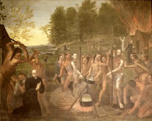 Męczeństwo trzech księży jezuitów, 1649 autorstwa Alfred Pommier