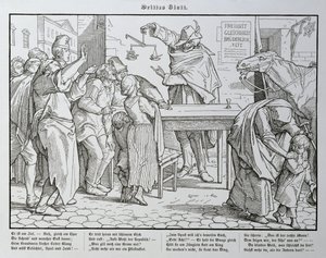 Śmierć przed domem publicznym, z „Kolejnego tańca śmierci” wydanego przez Georga Wiganda w Lipsku, 1849 r. autorstwa Alfred Rethel