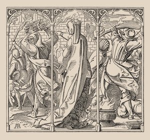 Die Nibelungen. Jak królowa wydała rozkaz spalenia sali, 1840-1841. autorstwa Alfred Rethel