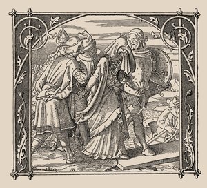 Nibelungowie. Pożegnanie Kriemhilda, 1840-1841. autorstwa Alfred Rethel
