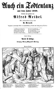 Totentanz 1848: Śmierć zostaje wysłana na Ziemię autorstwa Alfred Rethel