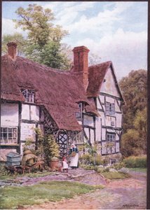 Haveton, nr Evesham, Worcester, z The Cottages and the Village Life of Rural England wydanej przez Dent & Sons Limited autorstwa Alfred Robert Quinton