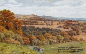 Highdown Hill (powyżej Góring), niedaleko Worthing, patrząc w kierunku Seven Sisters i Beachy Head autorstwa Alfred Robert Quinton