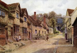 Domy dawniej zajmowane przez tkaczy, Kersey, Suffolk autorstwa Alfred Robert Quinton