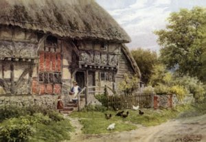 Old Cottage, Bignor, Sussex (kolor lito) autorstwa Alfred Robert Quinton