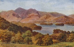 Skiddaw i Keswick z Brandelhow Park, Lake District autorstwa Alfred Robert Quinton