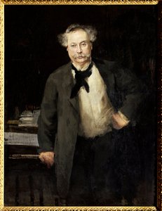 Portret Alexandre Dumas Jr. (1824-1895), francuskiego pisarza. Obraz Alfreda Philippe Rolla (1846-1919)