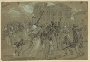 Afroamerykańscy żołnierze zebrali się w Little Rock w Arkansas autorstwa Alfred Rudolph Waud