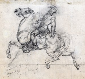 Śmierć Reynoldsa pod Gettysburgiem 1863 (rysunek) autorstwa Alfred Rudolph Waud