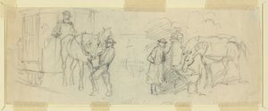 Karmienie i odpoczynek koni autorstwa Alfred Rudolph Waud