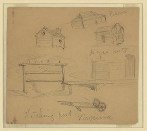Słup zaczepowy, Wirginia autorstwa Alfred Rudolph Waud
