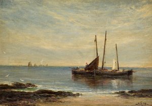 Łodzie rybackie u ujścia Tay autorstwa Alfred Sanderson Edward