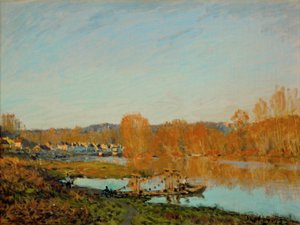 Jesień: Brzegi Sekwany w pobliżu Bougival autorstwa Alfred Sisley