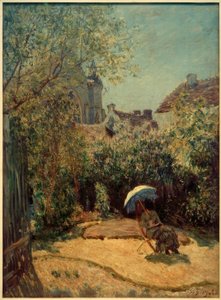 Kobieta z parasolem - Scena letnia autorstwa Alfred Sisley