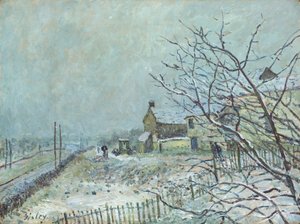 Pierwszy śnieg w Veneux-Nadon autorstwa Alfred Sisley