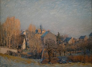 Mroźny poranek w Louveciennes, 1873 (olej na płótnie) autorstwa Alfred Sisley
