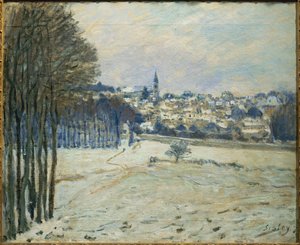 La neige a Marly-le-Roi ... (obraz na płótnie) autorstwa Alfred Sisley