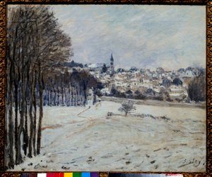 La neige a Marly Obraz Alfreda Sisleya (1839-1899) 1875 Nd. 0,46x0,56 m Paryż, musee d