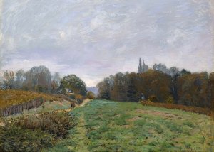 Krajobraz w pobliżu Louveciennes. 1873 autorstwa Alfred Sisley