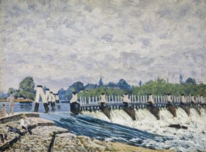 Molesey Weir, Hampton Court autorstwa Alfred Sisley