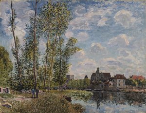 Moret, Widok Loing, majowe popołudnie autorstwa Alfred Sisley