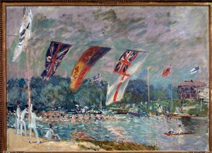 Regaty w Molesey, Anglia - olej na płótnie autorstwa Alfred Sisley