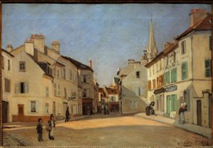 Rue de la Chaussée w Argenteuil, znana jako Place in Argenteuil autorstwa Alfred Sisley