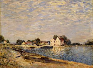 Saint-Mammes, nad brzegami Loing; Saint-Mammes, brzegi Loing, 1884 autorstwa Alfred Sisley