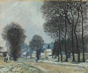 Śnieg w Louveciennes, c.1874 autorstwa Alfred Sisley