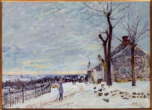 Pogoda śnieżna w Veneux-Nadon (Veneux Nadon en Seine et Marne). Obraz Alfreda Sisleya (1839 - 1899) autorstwa Alfred Sisley